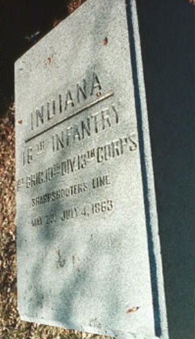 Positie-aanduiding Scherpschutterslinie 16th Indiana Infantry (Union) #1