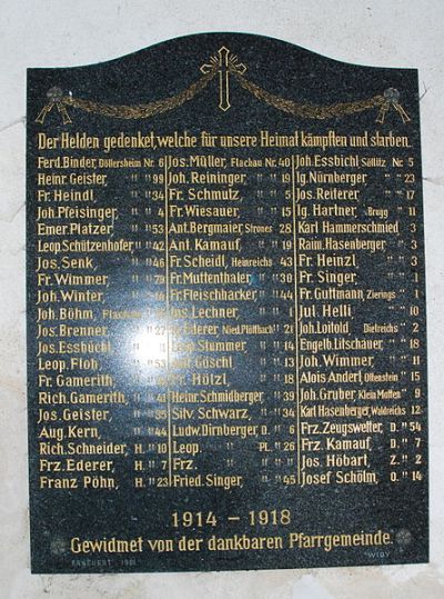 Oorlogsmonument Kerk Dllersheim