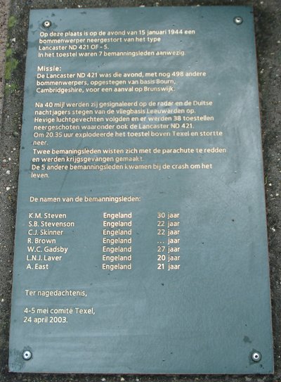 Monument Neergestorte Lancaster Bommenwerper #2