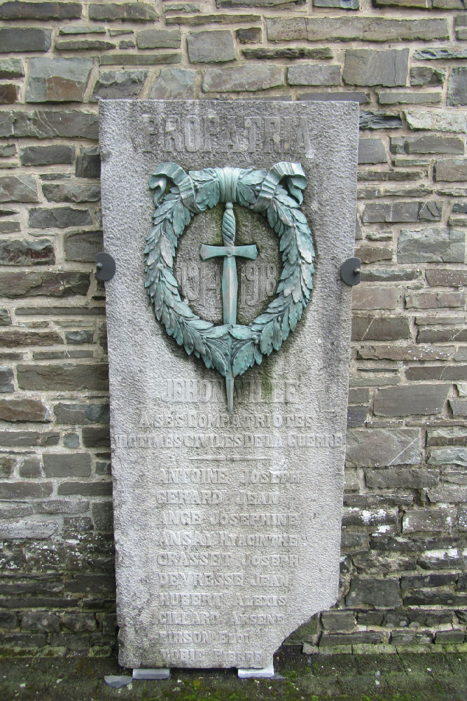 War Memorial First World War Jehonville