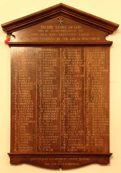 Roll of Honour Christ Church