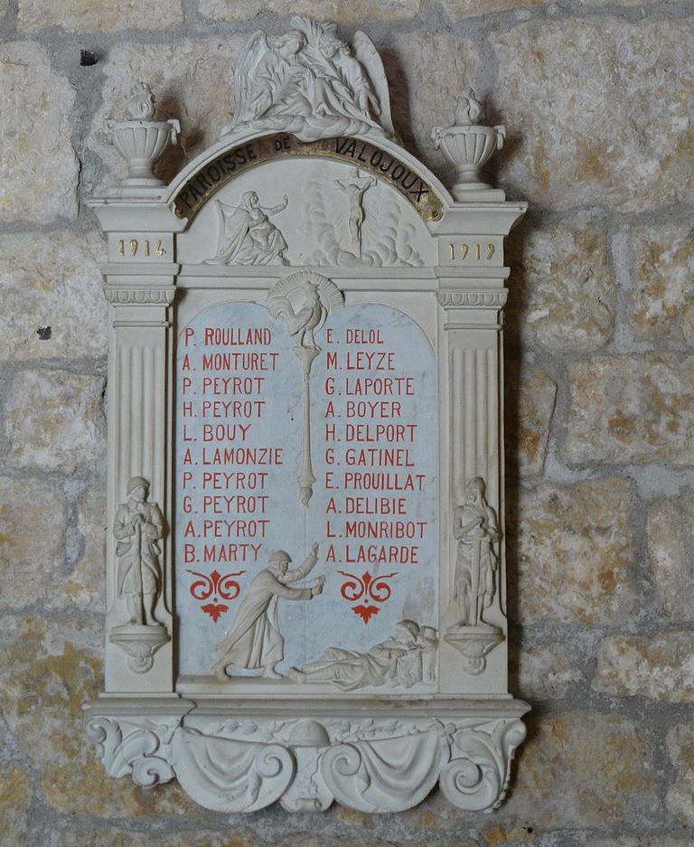 War Memorial Parish of Valojoulx #1