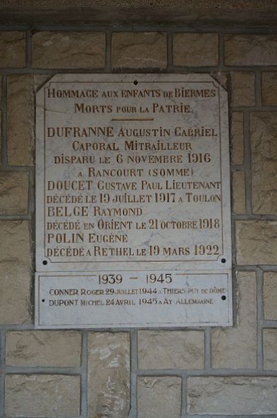 Oorlogsmonument Biermes