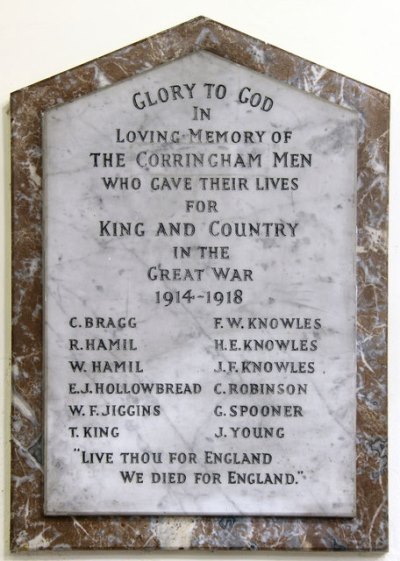 War Memorial St. Mary Church Corringham #1