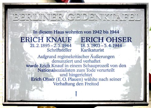 Plaque Erich Knauf and Erich Oster #1
