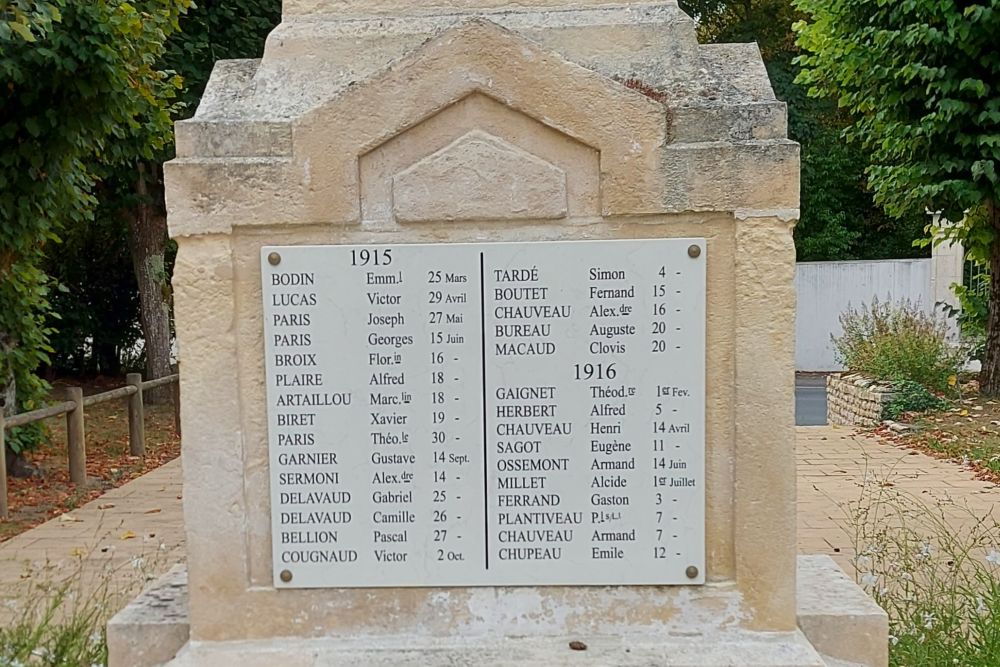 Oorlogsmonument Champagné-les-Marais #3