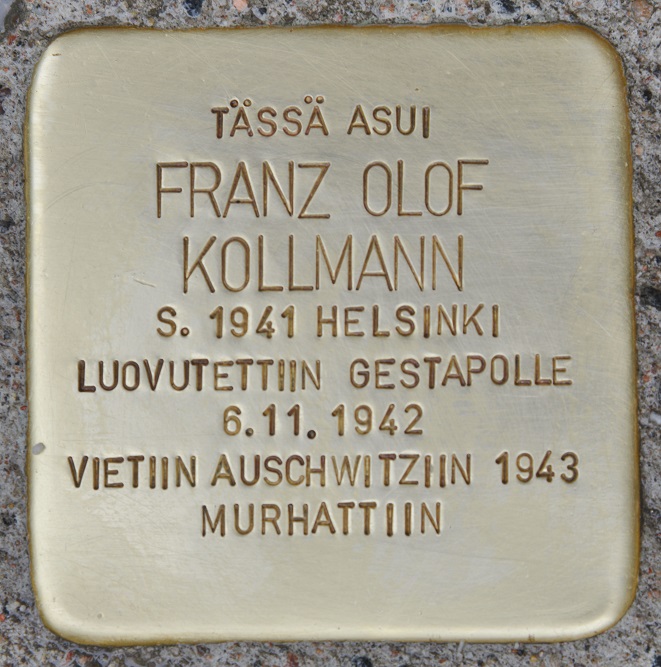 Stolpersteine Munkkiniemen puistotie 18B #3