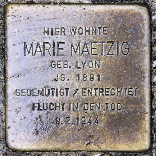 Stumbling Stone Boothstraße 20c #1