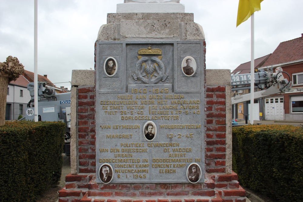 Oorlogsmonument - Heilig Hartbeeld Woubrechtegem #3