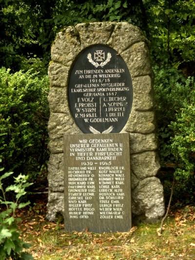 Oorlogsmonument Karlsruher Sportvereinigung Germania #1