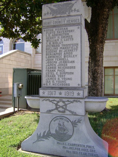 Monument Veteranen Eerste Wereldoorlog Hunt County #1
