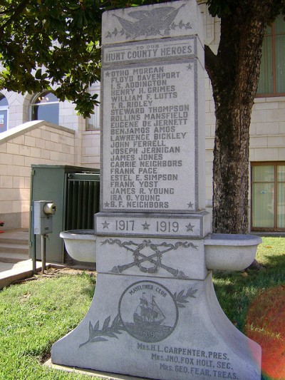 Memorial World War I Veterans Hunt County #1