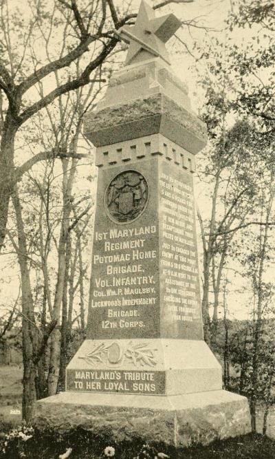Monument 1st Maryland Volunteer Infantry - Potomac Home Shore Brigade
