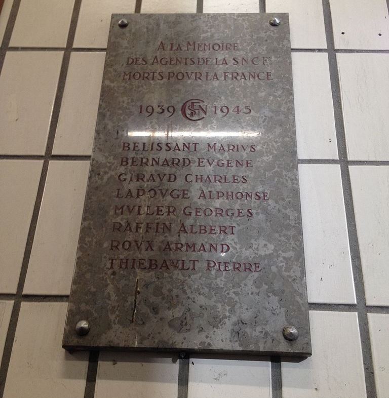 Gedenkteken Spoorwegmedewerkers Gare de Lyon Part-Dieu #1