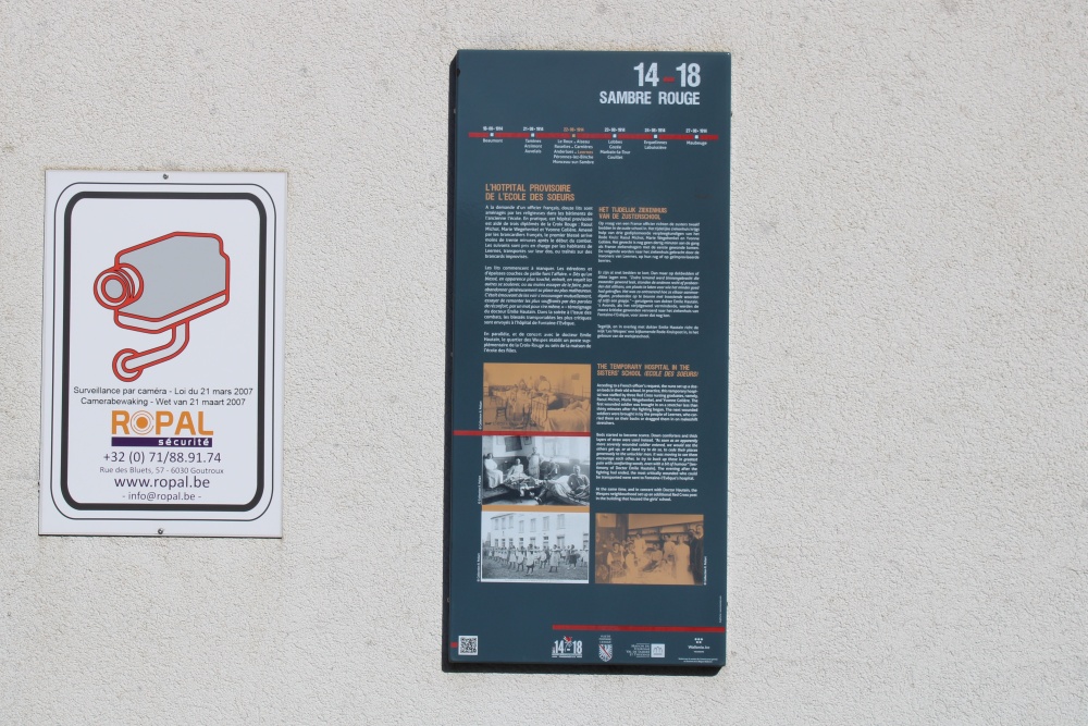 Information board 14-18 Sambre Rouge - The temporary hospital in the sisters school #2