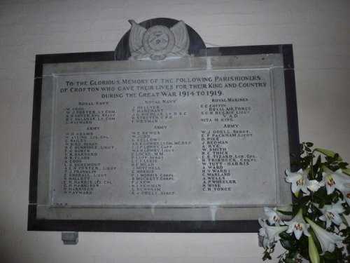 Monument Eerste Wereldoorlog Holy Rood Church