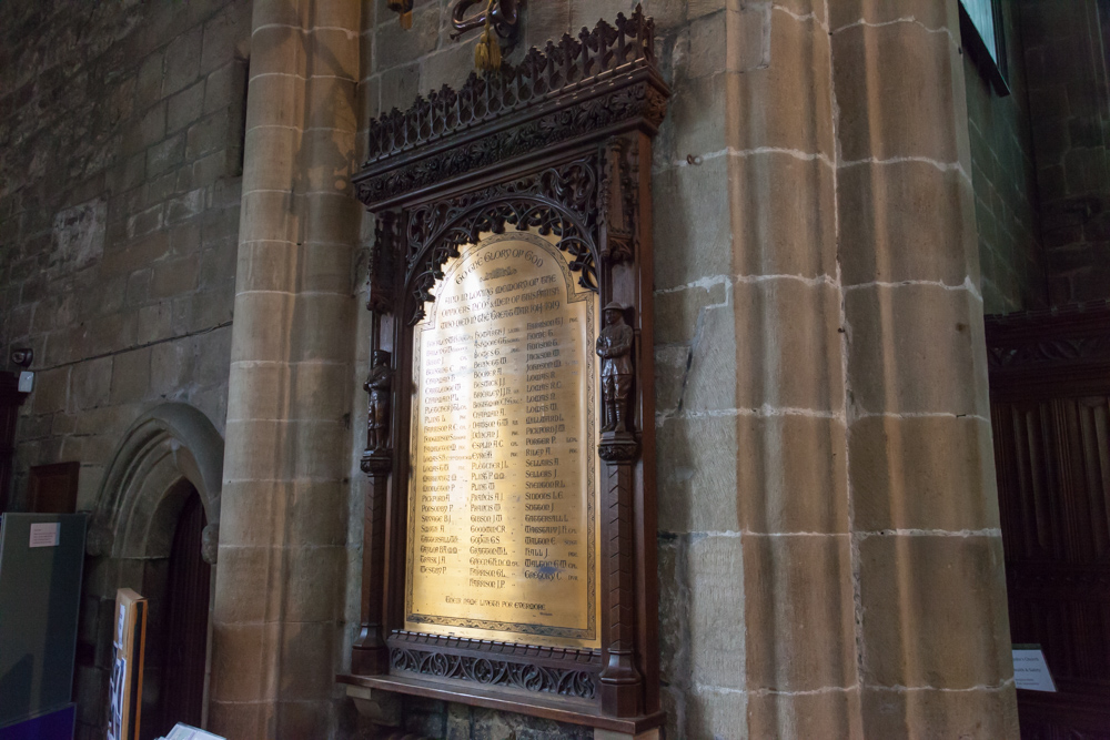 Roll of Honour St. Johns Church Tideswell #3