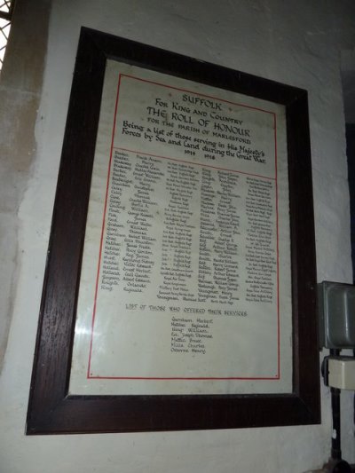 War Memorial Marlesford Church #2