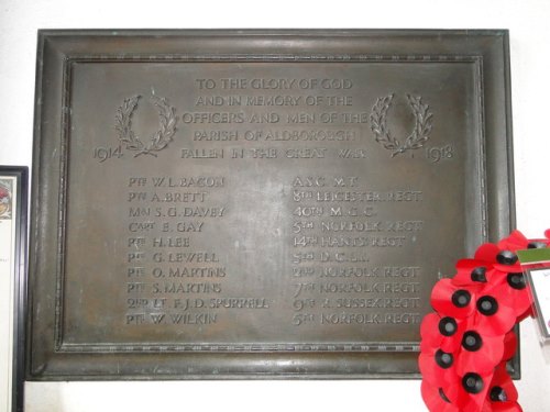 War Memorial St. Mary Church Aldborough