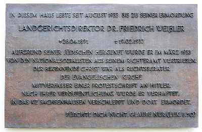 Plaque Friedrich Weißler
