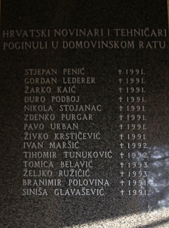 Memorial Killed Croatian Journalists and Technicians #1