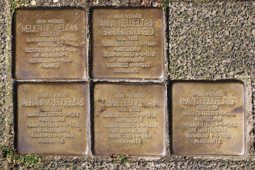 Stolpersteine Rapenburgerstraat 4-30 (voorheen 46)