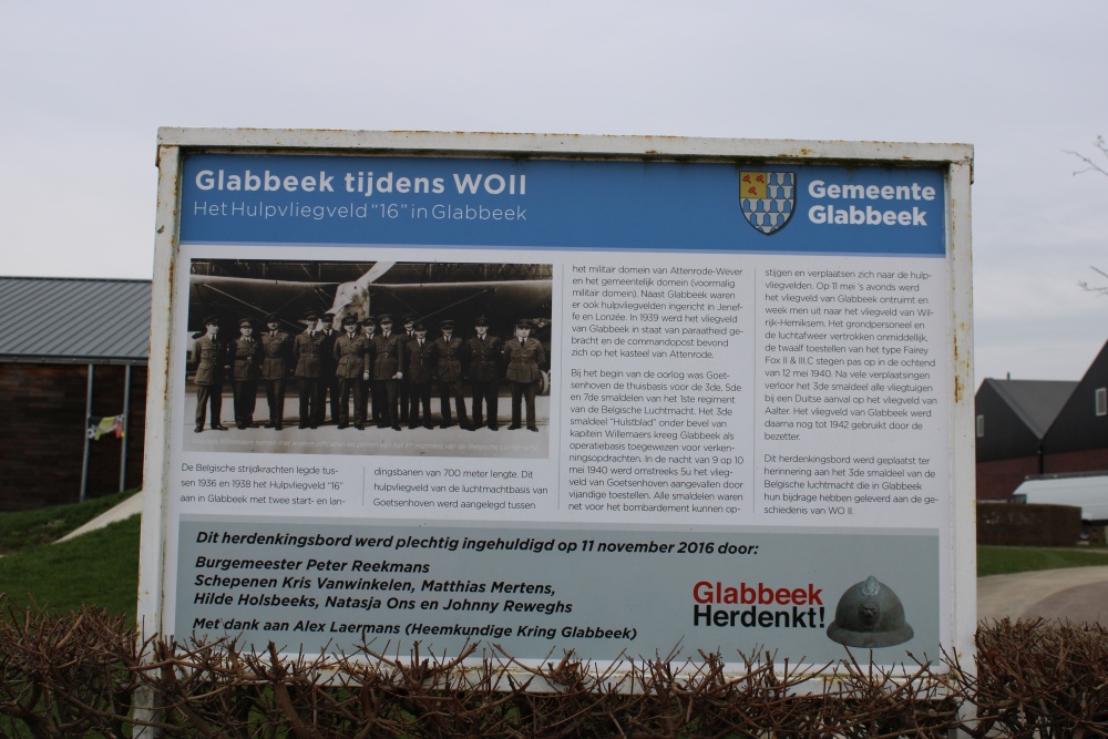Herdenkingsbord Vliegveld Glabbeek #2