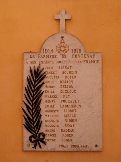Oorlogsmonument Kerk Fontenay-sur-Loing