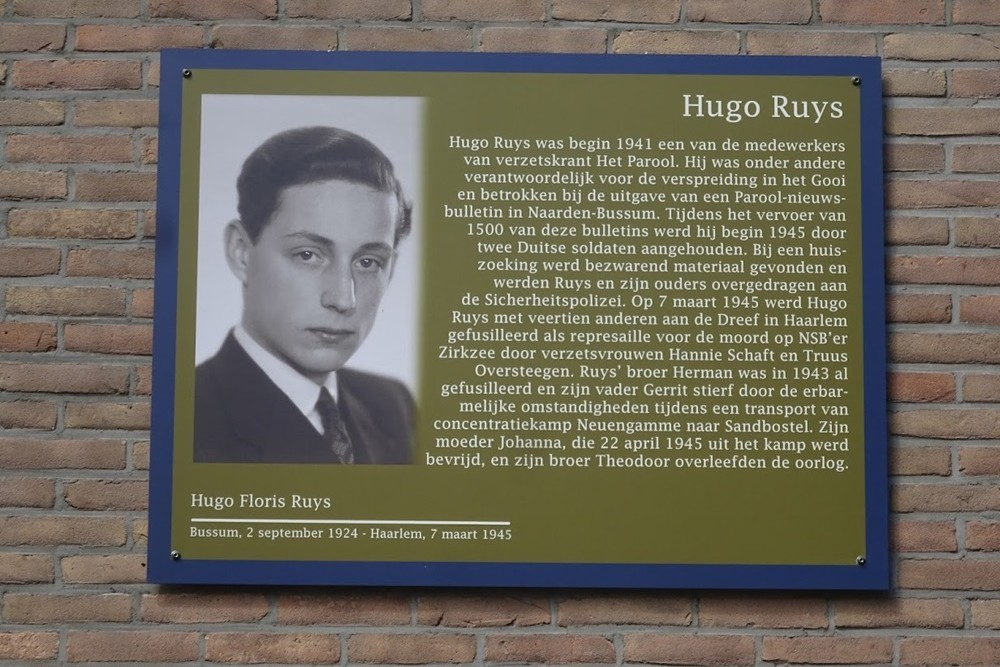 Herdenkingsborden Slotermeer Hugo Floris Ruysstraat #1