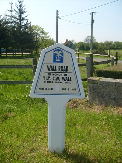 Killed In Action Markering Wall Road Audouville-la-Hubert