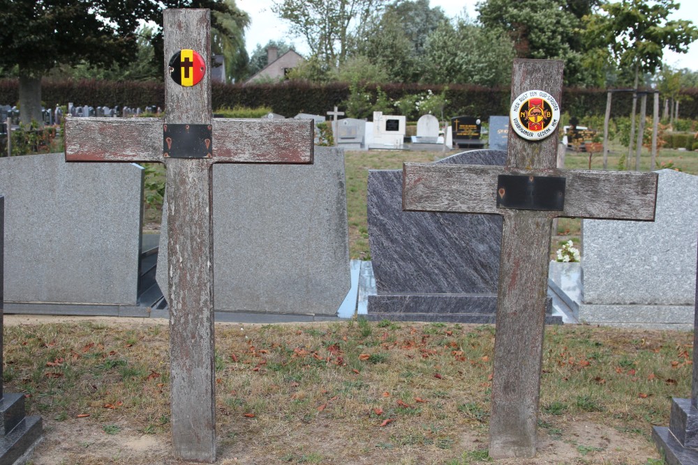 Belgische Graven Oudstrijders Machelen-aan-de-Leie Begraafplaats #4