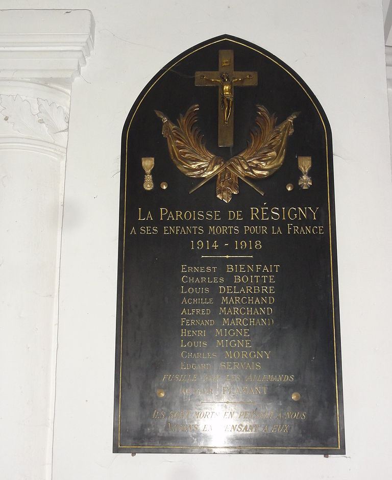 Monument Eerste Wereldoorlog Résigny