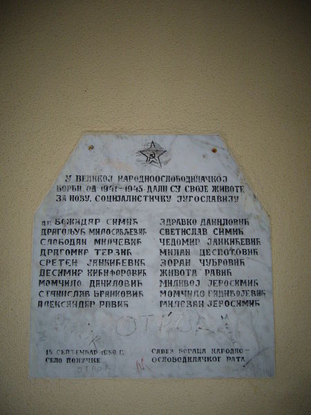 Monument Tweede Wereldoorlog Popučke #1