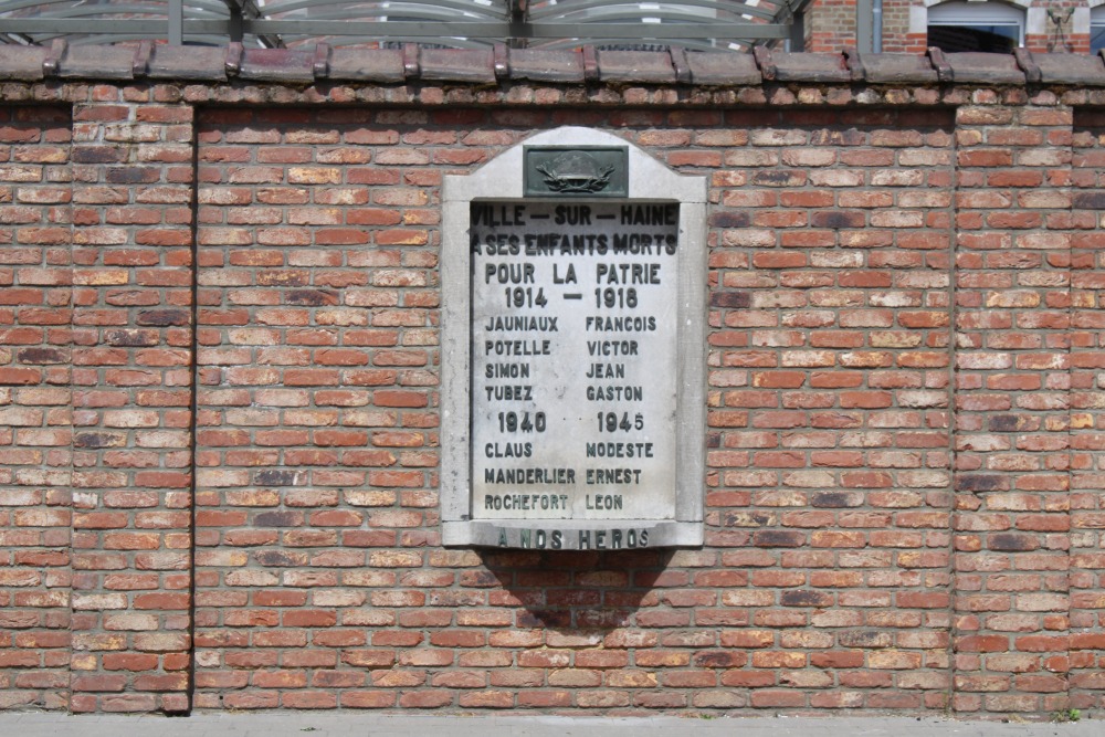 Commemorative Plate War Victims Ville-sur-Haine