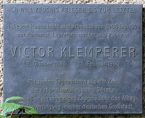 Plaque Victor Klemperer #1