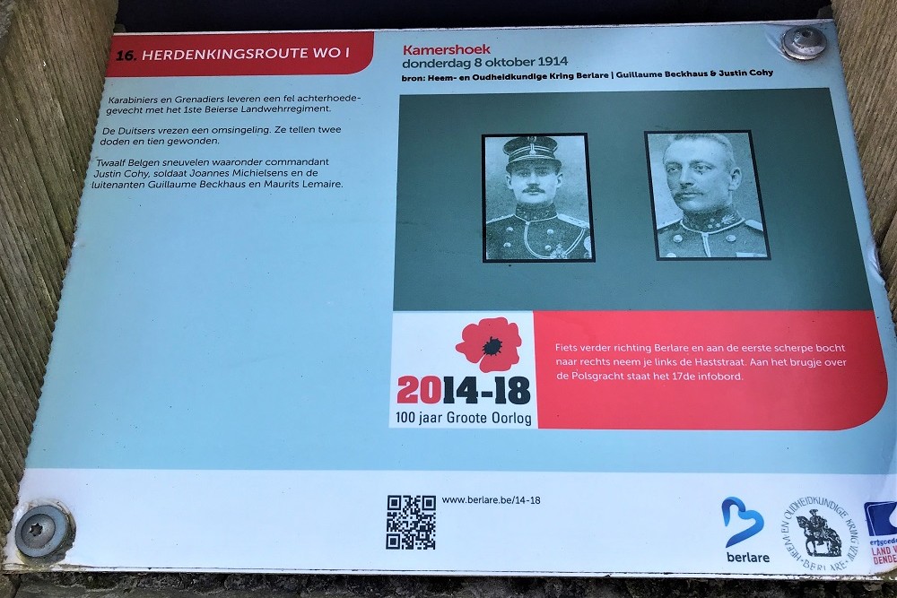 Herdenkingsroute 100 jaar Groote Oorlog - Informatiebord 16