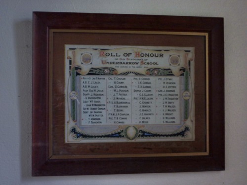 Roll of Honour Underbarrow School