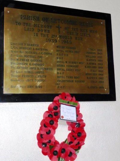 Oorlogsmonument St. Andrew Church Letcombe Regis #2