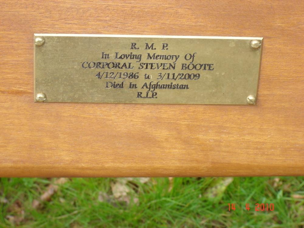 Remembrance Bench Steven Boote #2