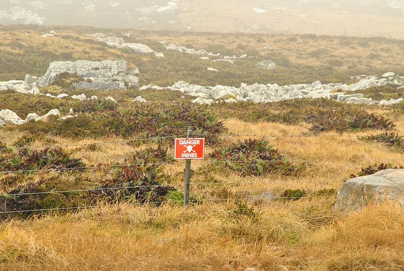 Waarschuwingsbord Mijnenveld