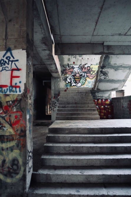 Destroyed Bank Office Sniper Tower Mostar #3