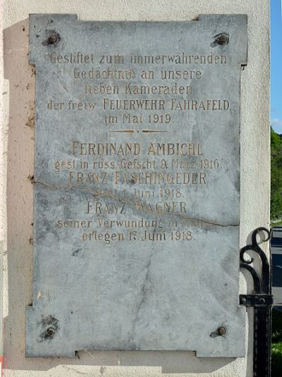 War Memorial Fahrafeld Fire Brigade