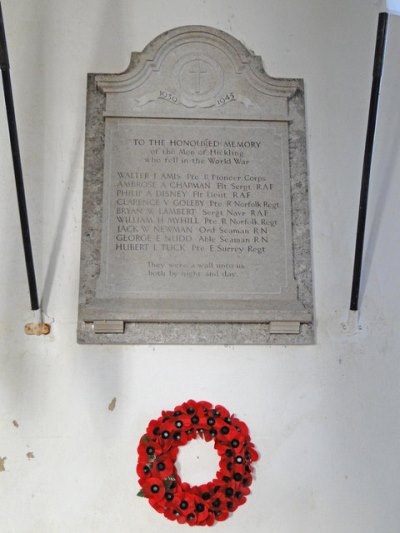 Oorlogsmonument St. Mary Church Hickling #2