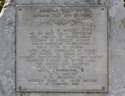 Monument Bombardement Cassino 15 maart 1944 #2