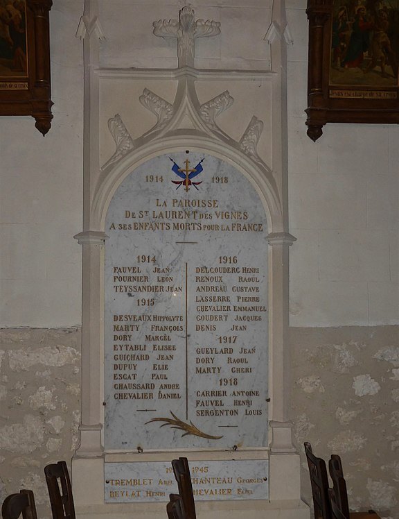 War Memorial Parish of Saint-Laurent-des-Vignes #1