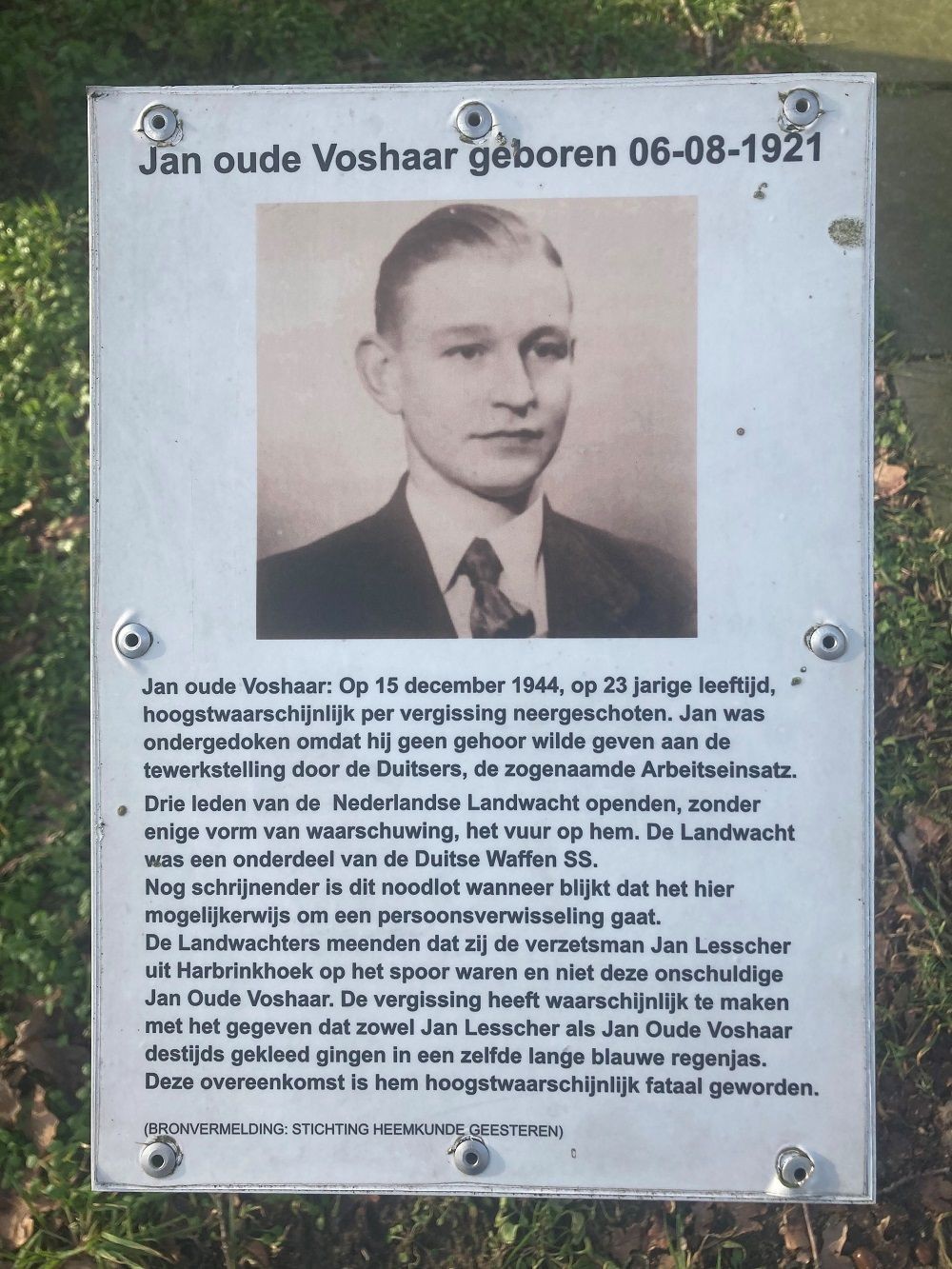 Remembrance Cross Jan Oude Voshaar Geesteren #4