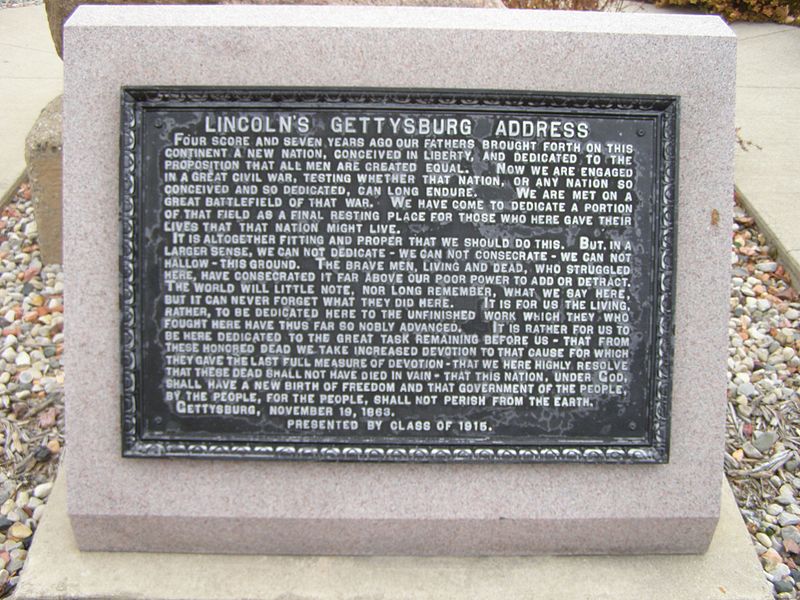 Memorial Lincoln’s Gettysburg Address #1