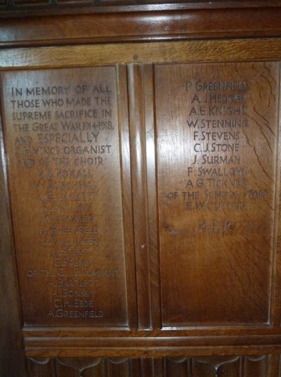 War Memorial St. Nicolas Church Cranleigh