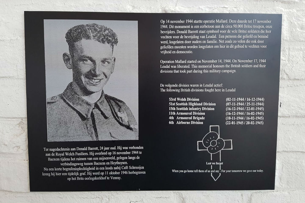 War Memorial Donald Barrett Baexem