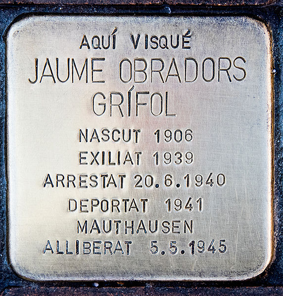 Stolpersteine Plaa de l'Ajuntament #3